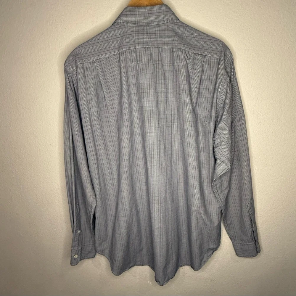 Polo Ralph Lauren Classic Fit Button Up Shirt Grey Purple Check Men’s Size Large